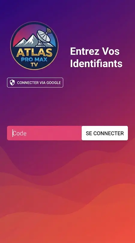 Capture d'écran de l'application ATLAS PRO ONTV sur Android