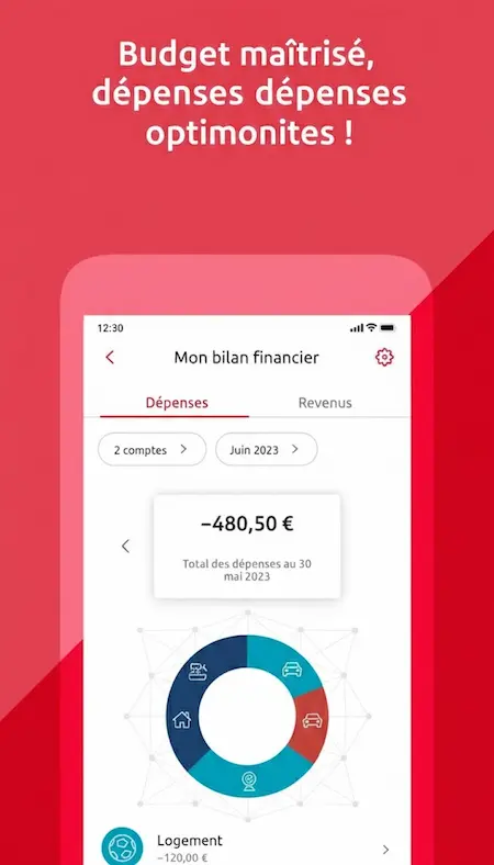 Capture d'écran de l'application Caisse d'Epargne sur Android