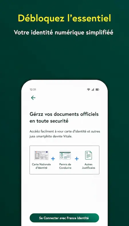 Capture d'écran de l'application Carte Vitale sur Android