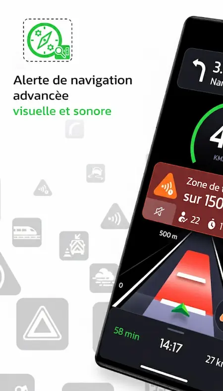 Capture d'écran de l'application Coyote sur Android
