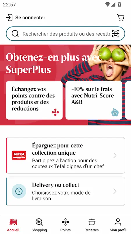 Capture d'écran de l'application Delhaize sur Android