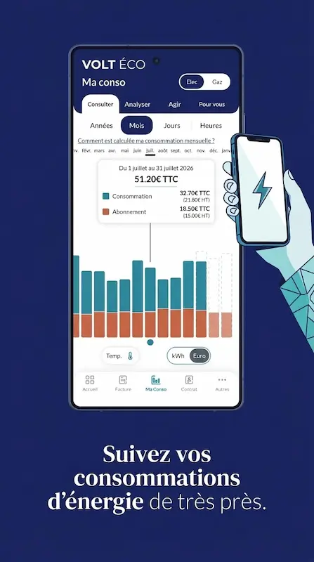 Capture d'écran de l'application ENGIE sur Android