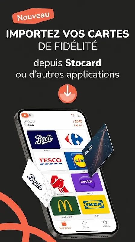 Capture d'écran de l'application FidMe sur Android