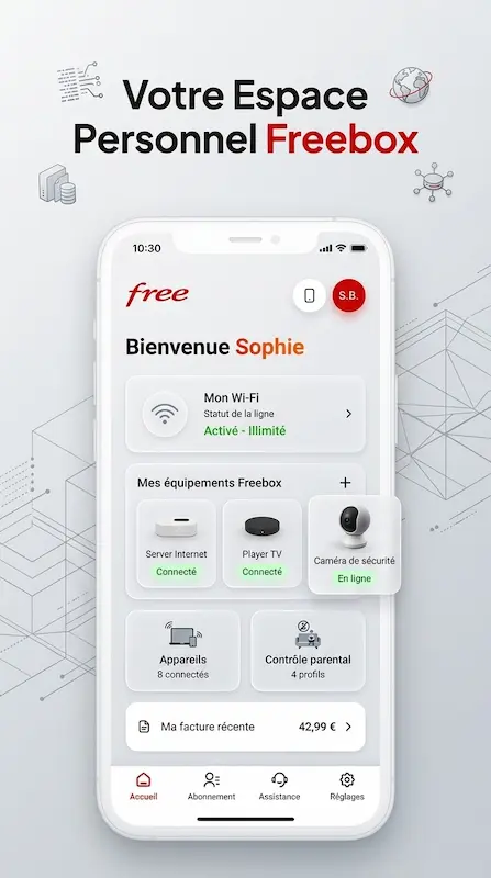 Capture d'écran de l'appli Free Mobile sur Android