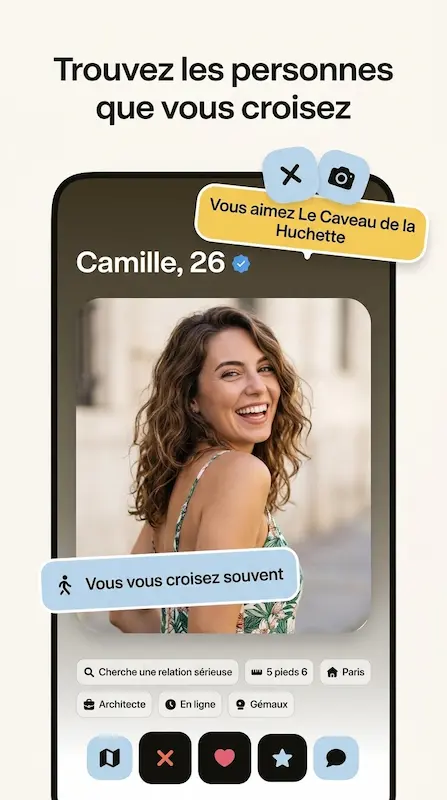 Capture d'écran de l'application happn sur Android