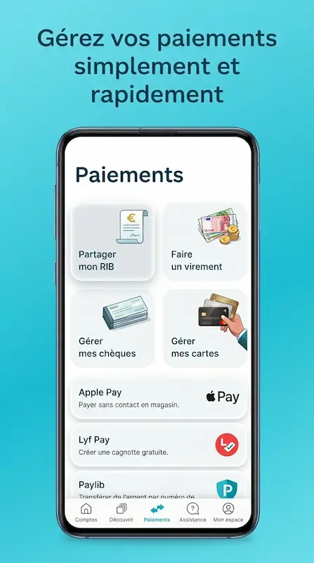Capture d'écran de l'appli Hello bank! sur Android