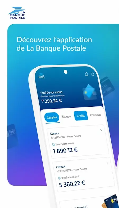Capture d'écran de l'application La Banque Postale sur Android