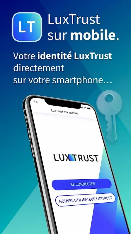 Capture d'écran de l'appli LuxTrust Mobile sur Android