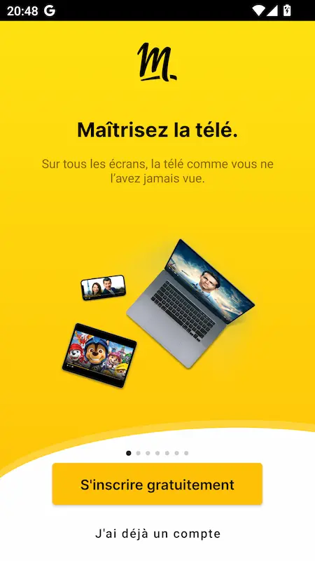Capture d'écran de l'application Molotov sur Android