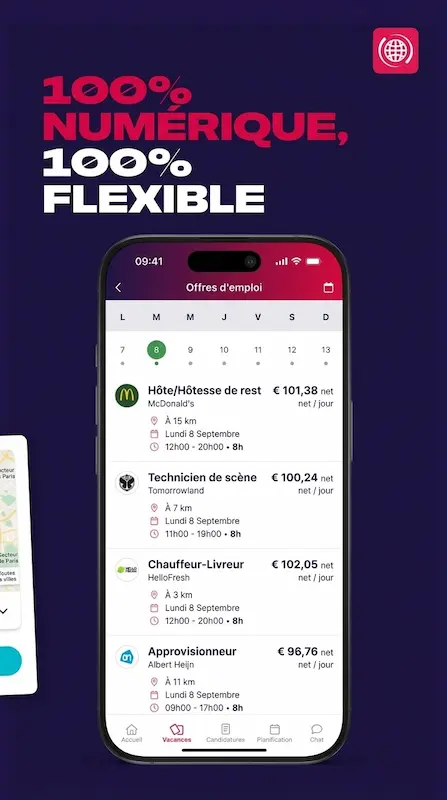 Capture d'écran de l'application NOWJOBS