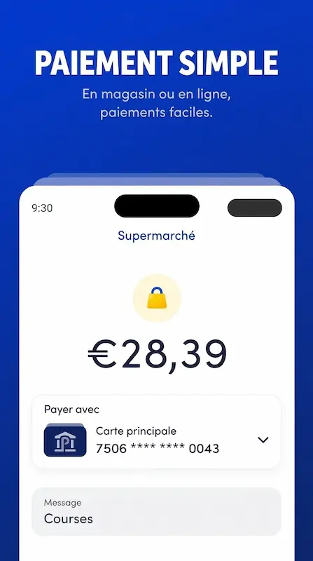 Capture d'écran de l'appli Payconiq sur Android