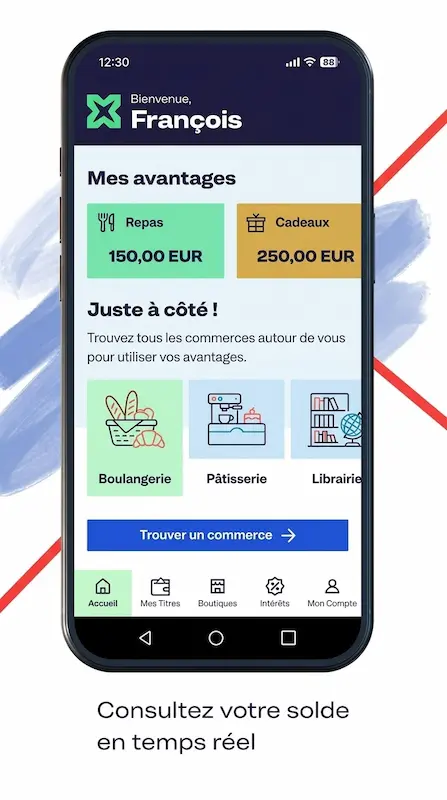 Capture d'écran de l'application Pluxee sur Android