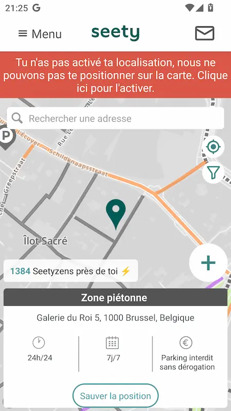 Capture d'écran de l'application Seety sur Android