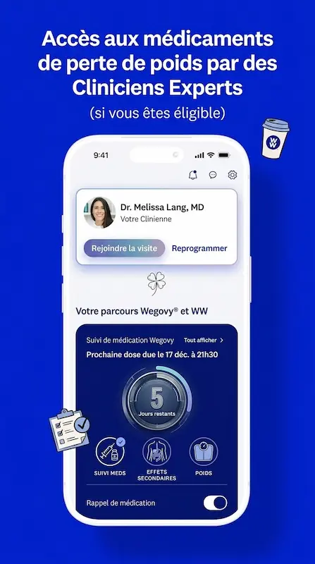 Capture d'écran de l'application WW sur Android