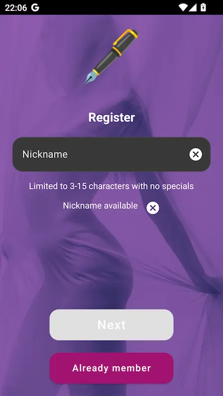Capture d'écran de l'application Wyylde sur Android