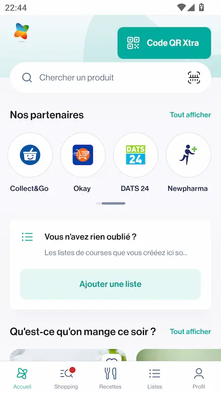 Capture d'écran de l'application Xtra sur Android